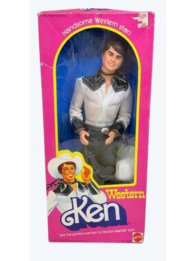NIB Mattel Ken Western Doll 3600 Boots Hat Shirt Tie